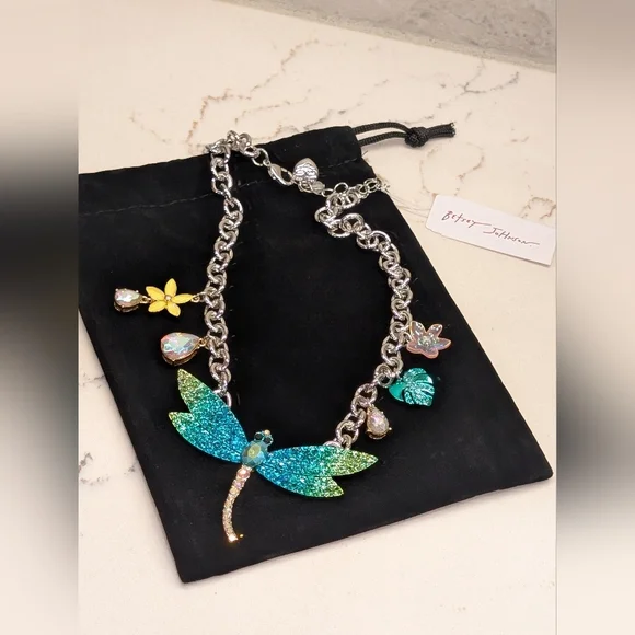 Betsy Johnson Dragonfly Charm Necklace - NWT - Picture 3 of 9
